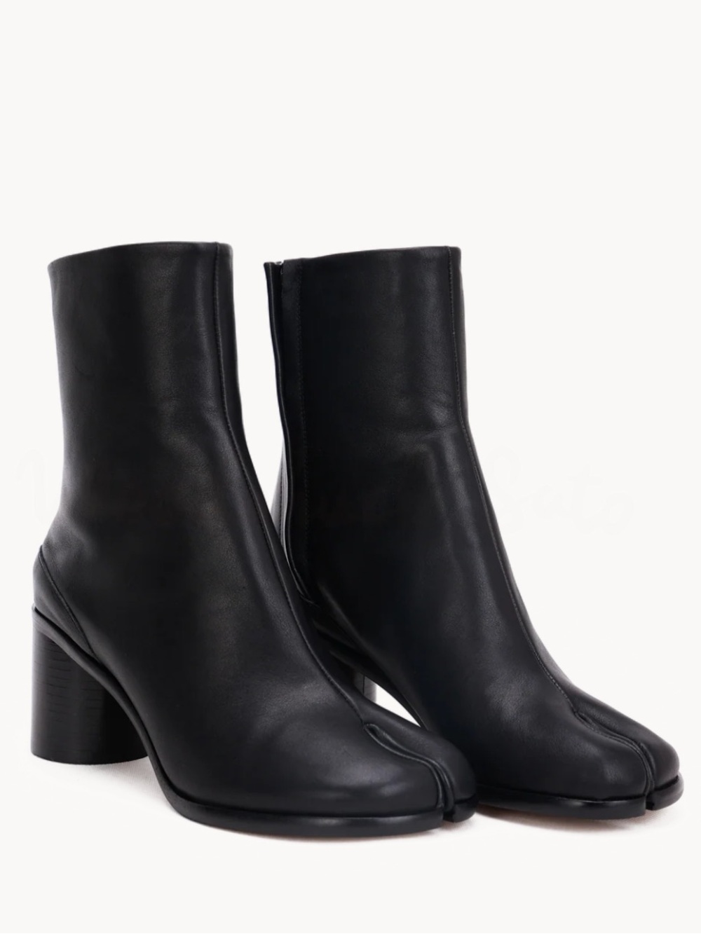 WoodchuckSato Black Cow Leather Tabi Boots 6 cm Heel size 36